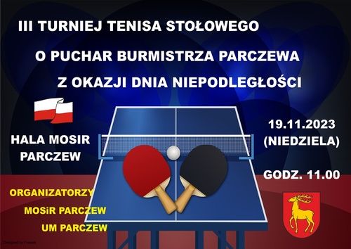 Turniej tenisa stołowego 19.11.2023 plakat