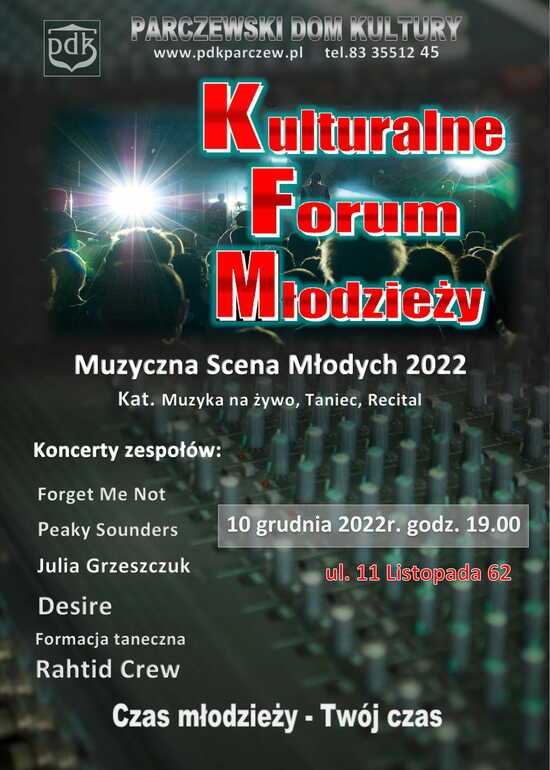 Afisz Kulturalne Forum Młodzieży 2022 - grafika poglądowa