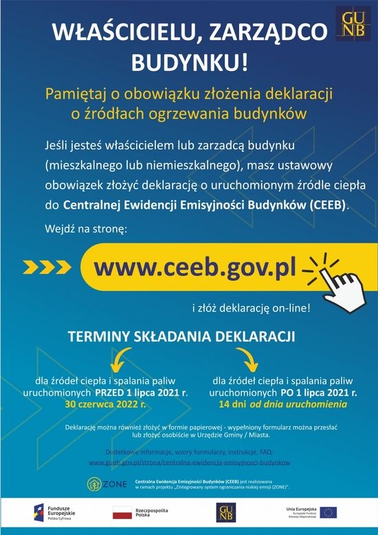 Plakat Centralnej Ewidencji Emisyjności Budynków (CEEB) - grafika poglądowa